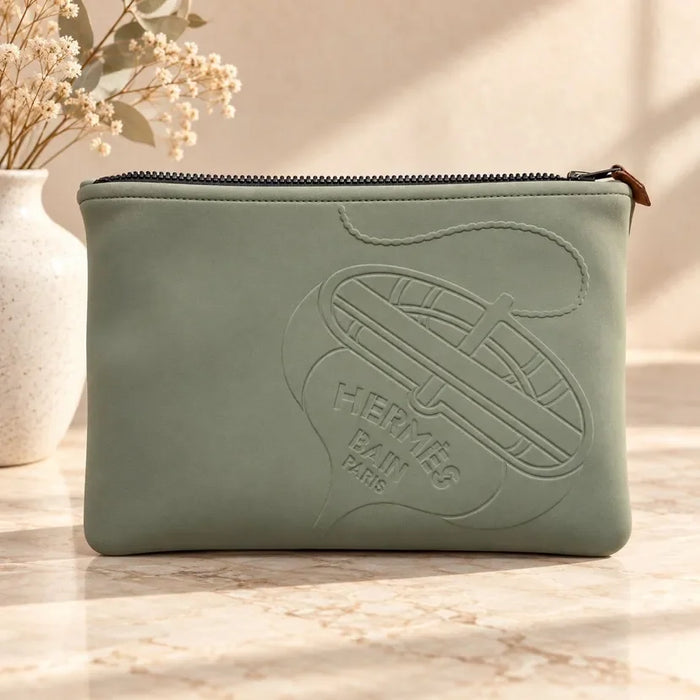Hermès Neobain Thalassa Kaki Pouch