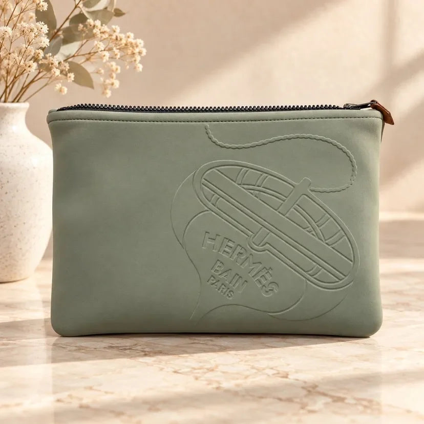 Hermès Neobain Thalassa Kaki Pouch