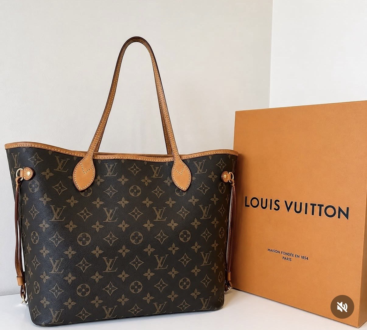 Louis Vuitton tote and orange box