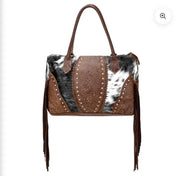 Myra Bedground Weekender Bag — Brown Leather & Hair-On Leather