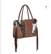 Myra Bedground Weekender Bag — Brown Leather & Hair-On Leather