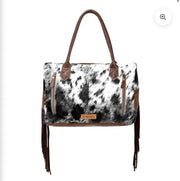 Myra Bedground Weekender Bag — Brown Leather & Hair-On Leather